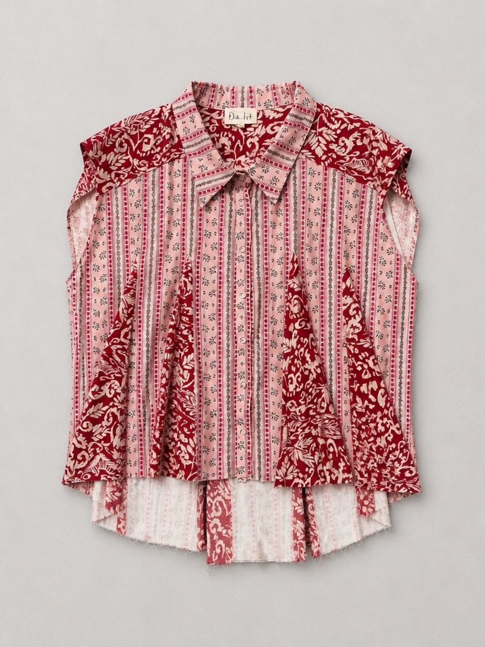 Oli & Hali Pink and Red Mixed-Print Button Shirt